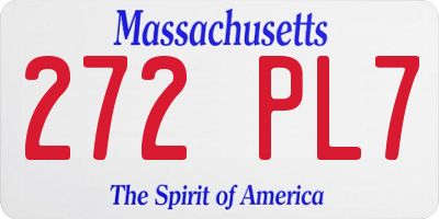 MA license plate 272PL7