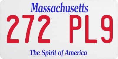 MA license plate 272PL9