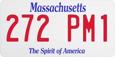 MA license plate 272PM1