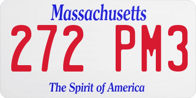 MA license plate 272PM3