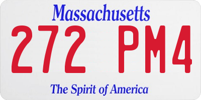 MA license plate 272PM4