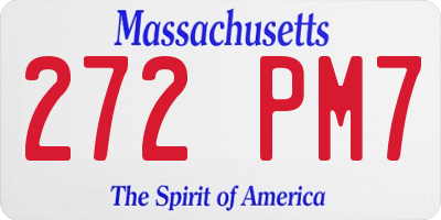 MA license plate 272PM7