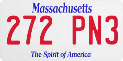 MA license plate 272PN3