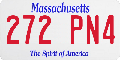 MA license plate 272PN4