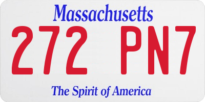 MA license plate 272PN7