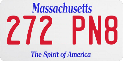 MA license plate 272PN8