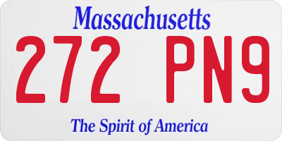 MA license plate 272PN9