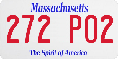 MA license plate 272PO2