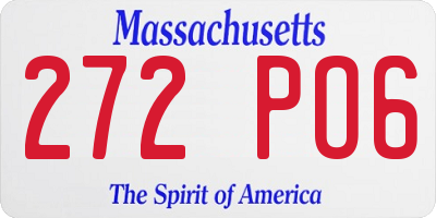 MA license plate 272PO6