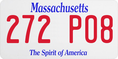 MA license plate 272PO8