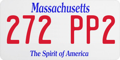 MA license plate 272PP2