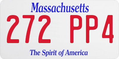 MA license plate 272PP4