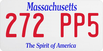 MA license plate 272PP5