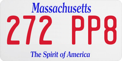MA license plate 272PP8