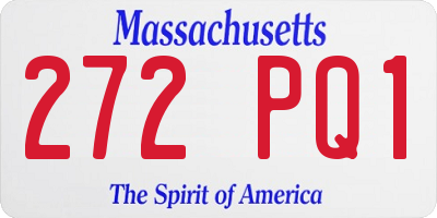 MA license plate 272PQ1