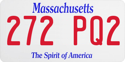 MA license plate 272PQ2