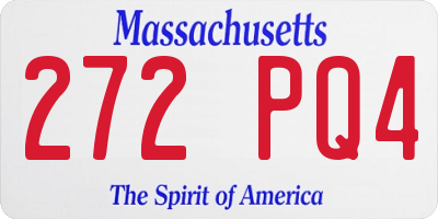 MA license plate 272PQ4