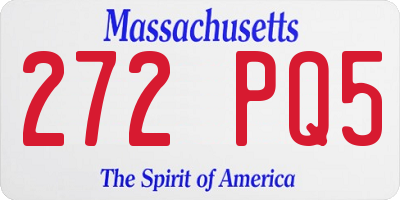 MA license plate 272PQ5