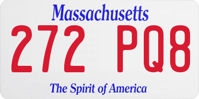 MA license plate 272PQ8