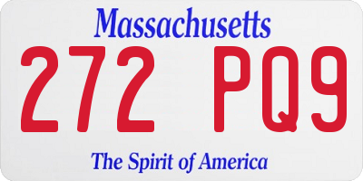 MA license plate 272PQ9