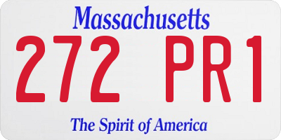 MA license plate 272PR1