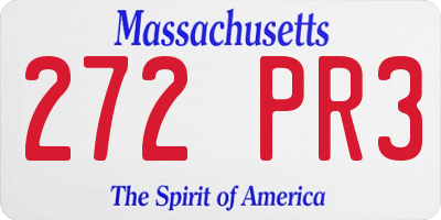 MA license plate 272PR3