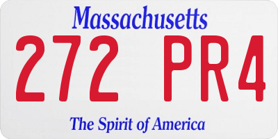 MA license plate 272PR4