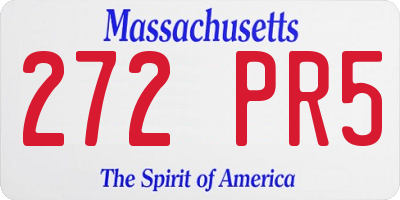 MA license plate 272PR5