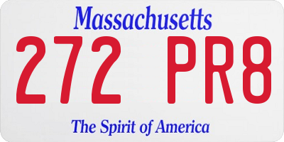 MA license plate 272PR8