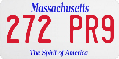MA license plate 272PR9