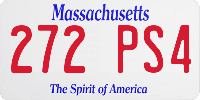 MA license plate 272PS4