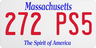 MA license plate 272PS5