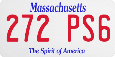 MA license plate 272PS6