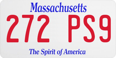 MA license plate 272PS9