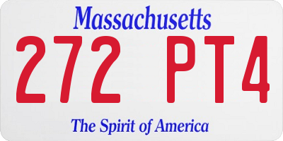 MA license plate 272PT4