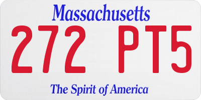 MA license plate 272PT5