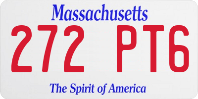 MA license plate 272PT6