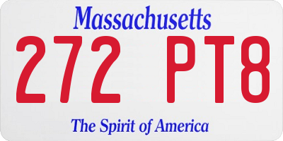 MA license plate 272PT8