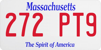 MA license plate 272PT9