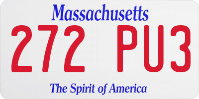 MA license plate 272PU3