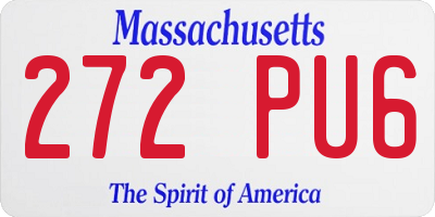 MA license plate 272PU6