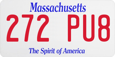 MA license plate 272PU8