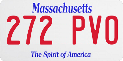MA license plate 272PV0