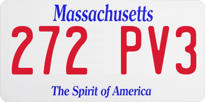MA license plate 272PV3