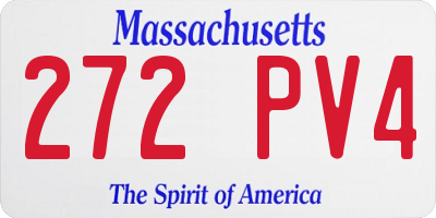 MA license plate 272PV4