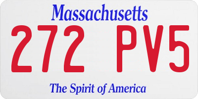 MA license plate 272PV5