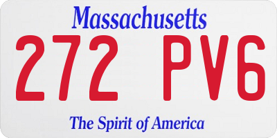 MA license plate 272PV6
