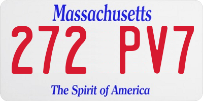 MA license plate 272PV7