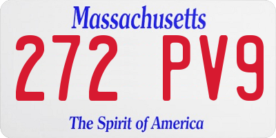 MA license plate 272PV9
