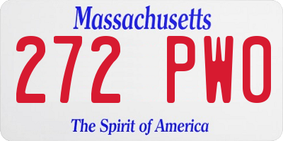 MA license plate 272PW0
